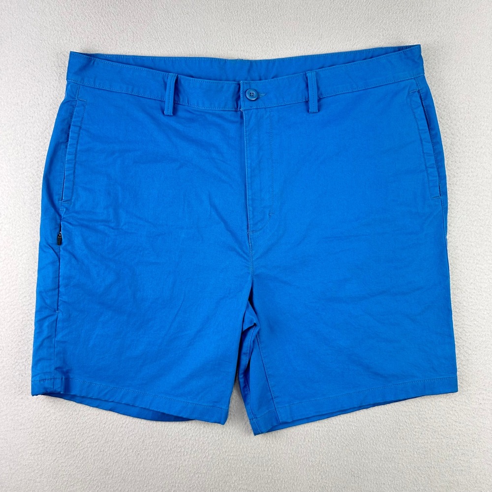 Prana Zion Chino Shorts Mens 40 Blue Organic Cotton Casual Performance‎ Stretch